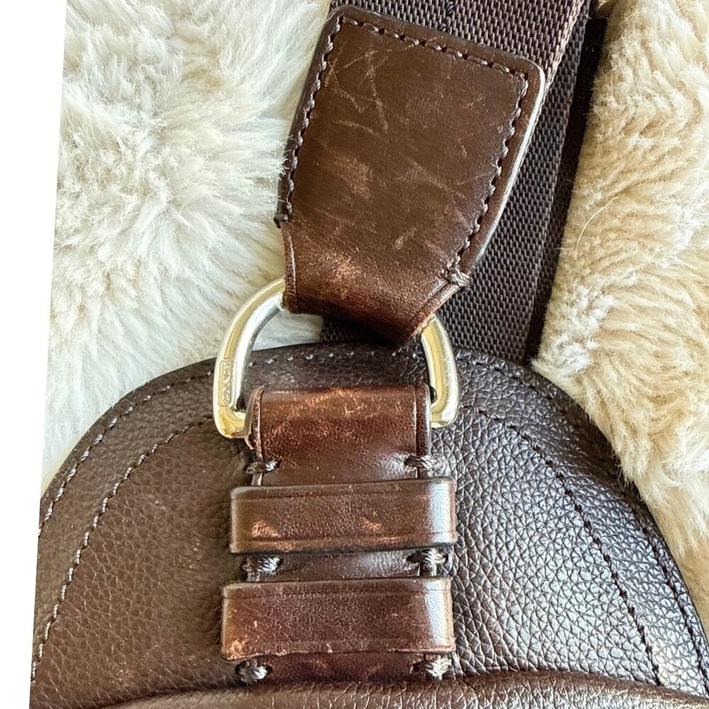 COACH Thompson Convertible Brown Leather Sling Bag Backpack - Picture 12 of 12